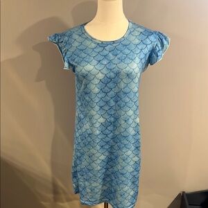 Blue Scallop Pattern Dress